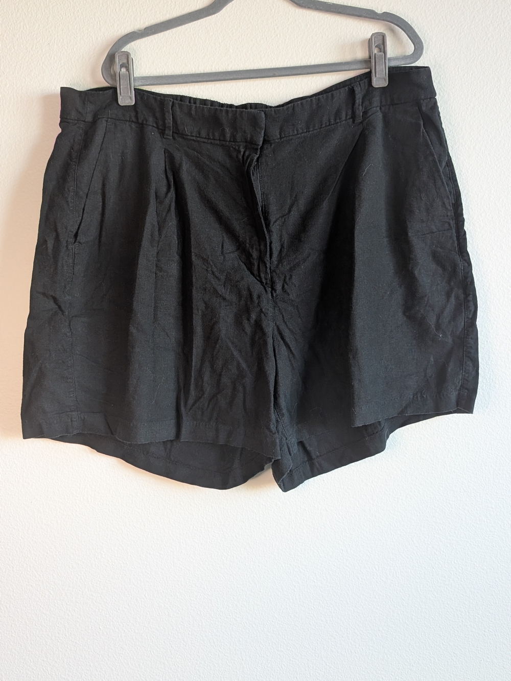 Men's Black Linen Blend Shorts